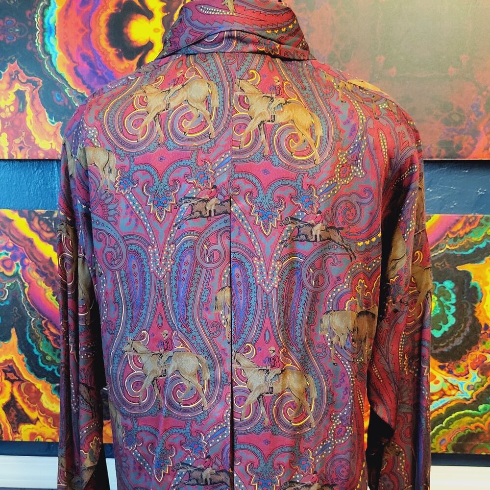 Vintage J.G. Hook ~ Sz 10~Equestrian Button Up w/Scarf~Excellent/New Condition - Picture 4 of 10